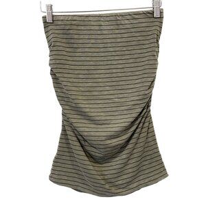 Sundry Stripe Mini Skirt Size 1 Small Side Slit Ruched Summer Beach Resort